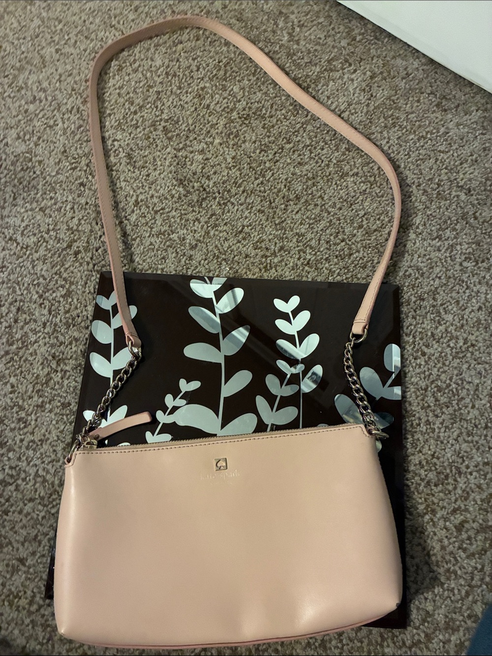 kate spade Pale Pink Crossbody Bag with Chain Detail